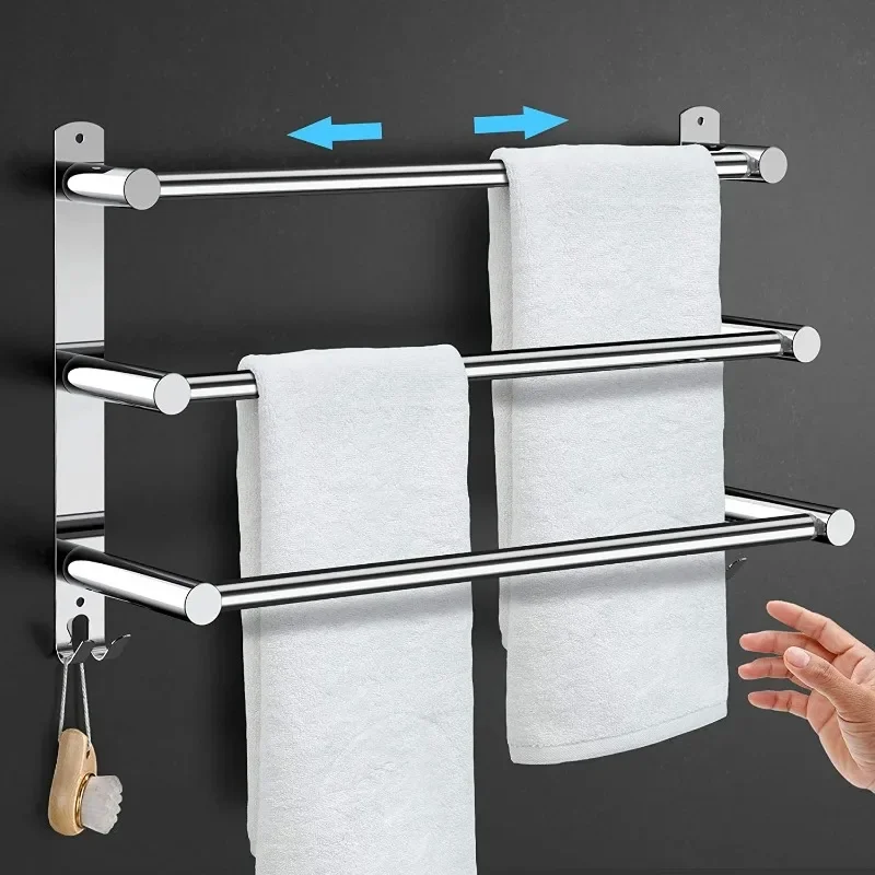 

Stretchable Towel Bar 24-30 Inches for Bathroom Kitchen Hand Towel Holder Dish Cloths Hanger SUS304 Stainless