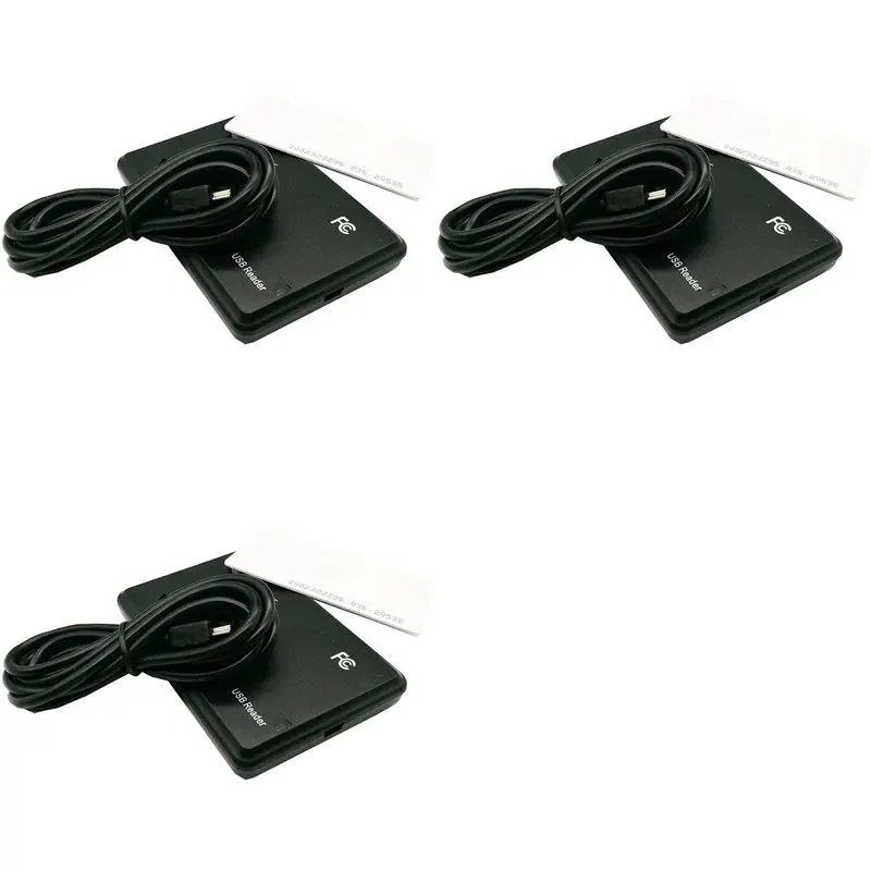 

B44C 3X RFID Smart Card Reader With USB Port, 13.56Mhz IC Card, Contactless Sensitivity, Support Window System Linux