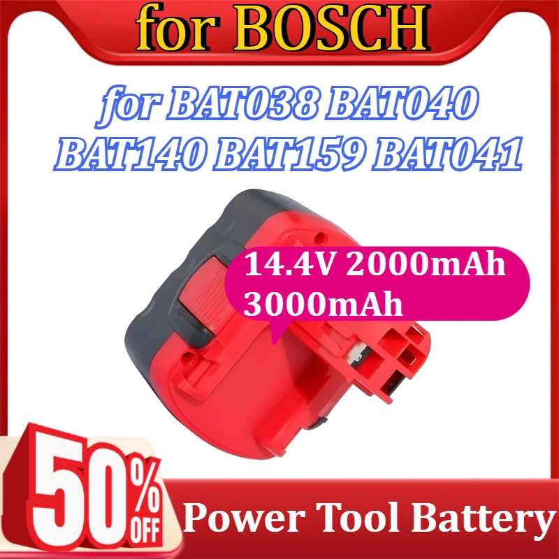 

Replacement Battery for BOSCH BAT038 BAT040 BAT140 BAT159 BAT041 14.4V 2000mAh 3000mAh Power Tool Battery