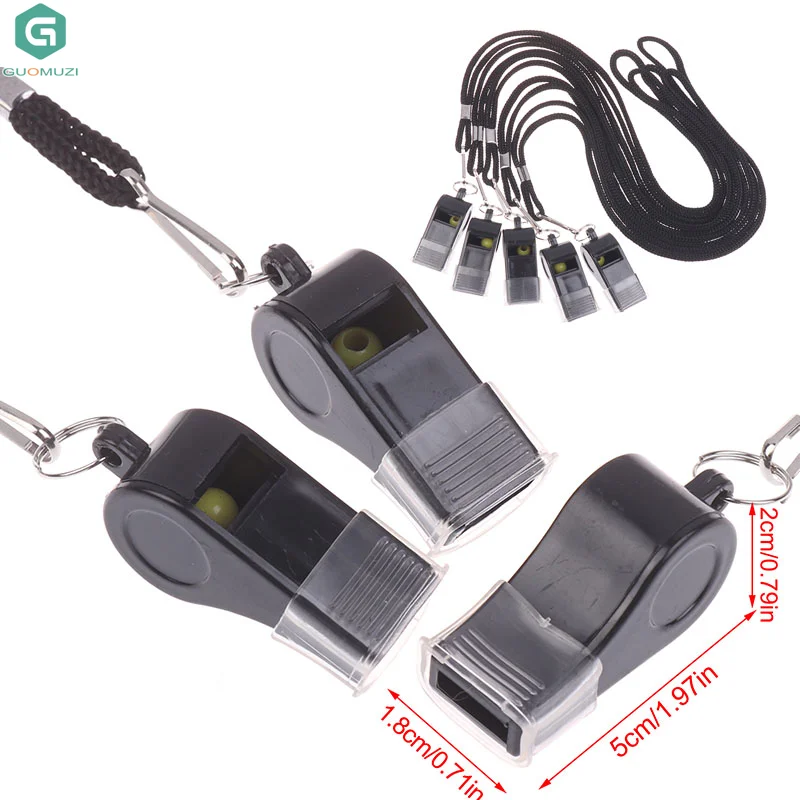

2/3/5Pcs High Quality Black Whistle Referee Game Halter Whistle Outdoor Travel Hiking Whistle For Basketball Volleyball Games