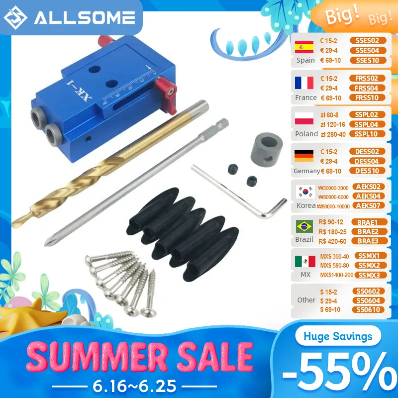 

ALLSOME XK-1 Pocket Hole Jig Kit System