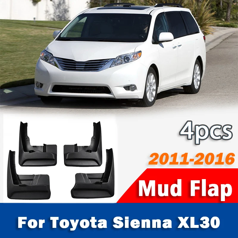 

2011 2012 2013-2016 4pcs FOR Toyota Sienna XL350 Mudguard Fender Mudflaps Front Rear 4pcs Mud Flap Guards Splash Car Accessories