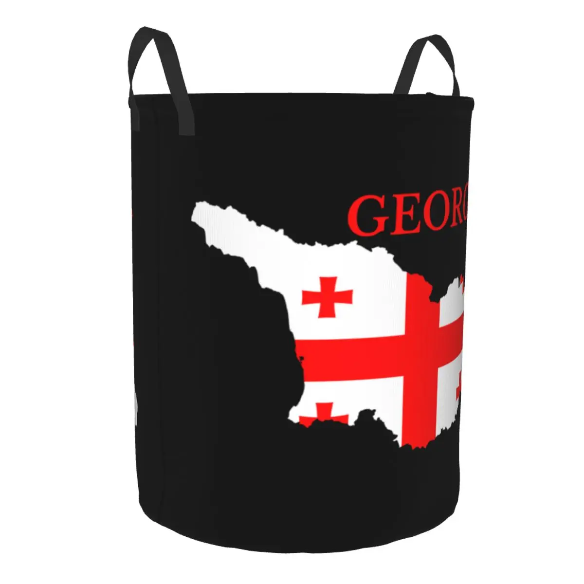 Custom Georgia Country Flag Map Laundry Basket Collapsible Large Capacity Clothing Storage Bin Georgian Proud Patriotic Hamper