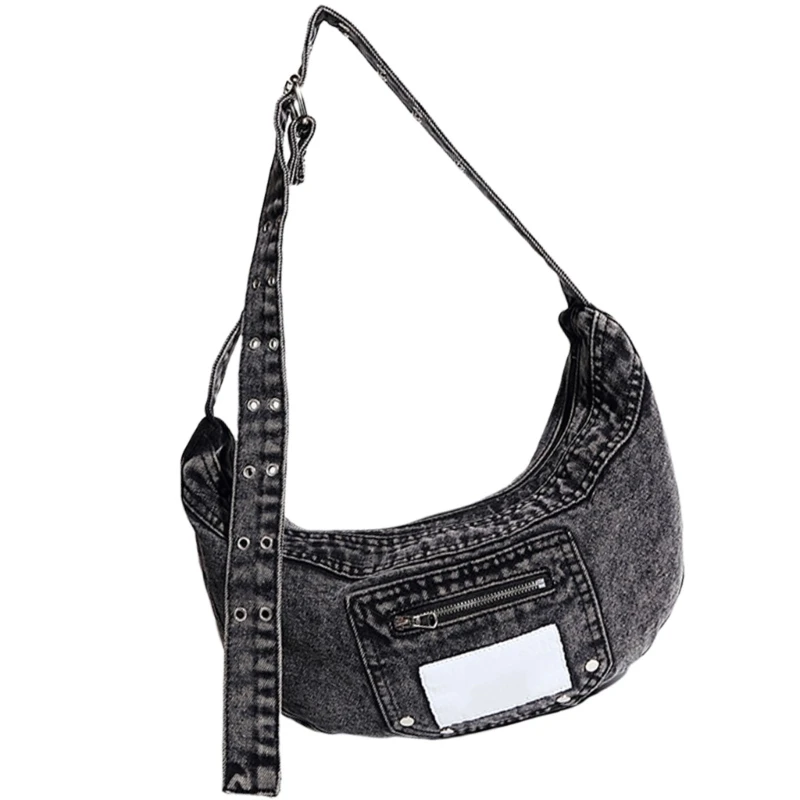 Casual Jeans Crossbody Bag Shoulder Purse Satchel for Students and image 3
