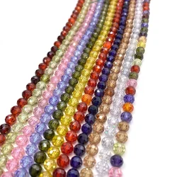Natural Stone Zircon Small Loose Beads for Jewelry Making DIY Bracelets Necklace2/3/4/6mm Facet Round Beads Charms Accessories