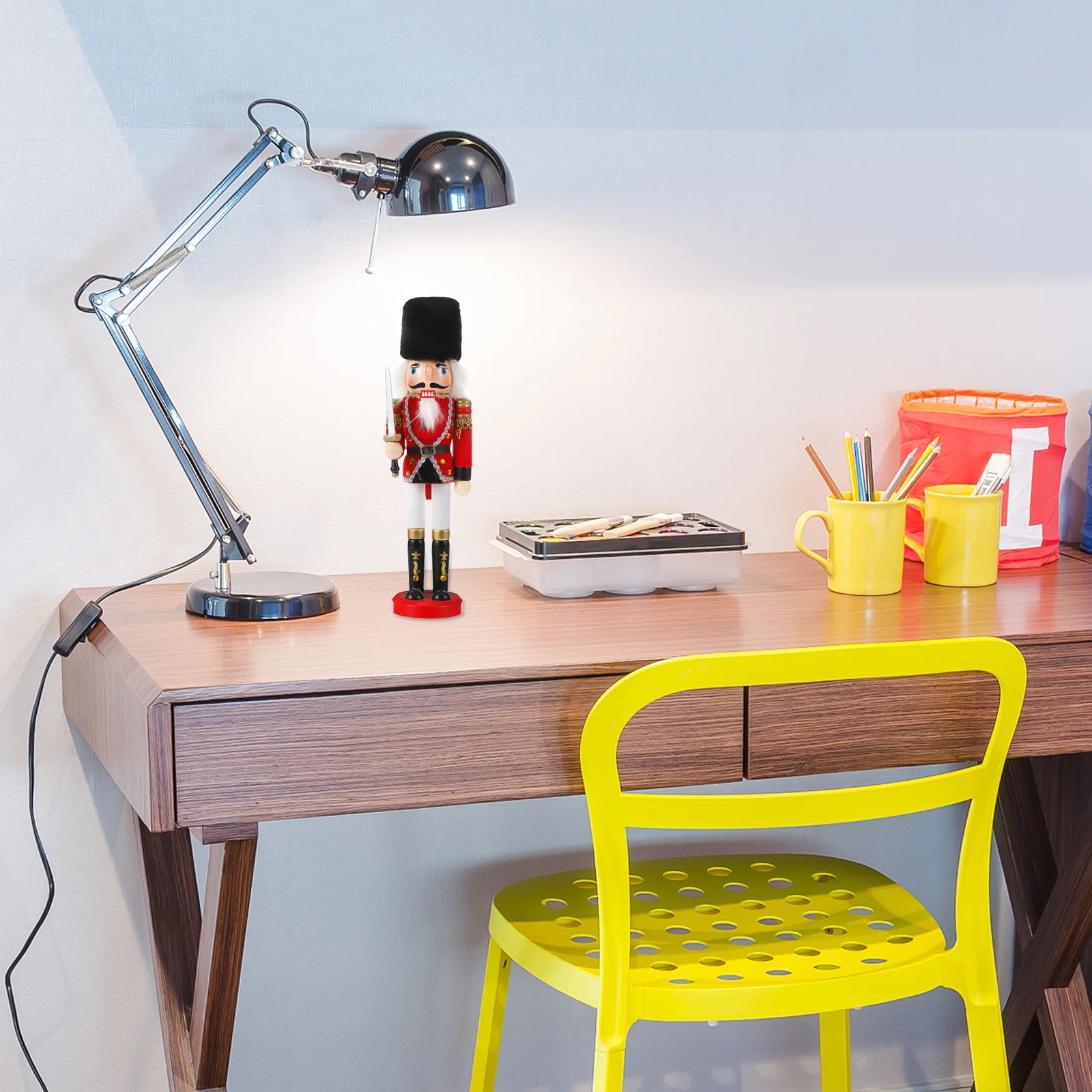 

Nutcracker Puppet Wooden Walnut Soldier Christmas Decor Lightweight Desktop Ornament Decorative Living Room Bedroom