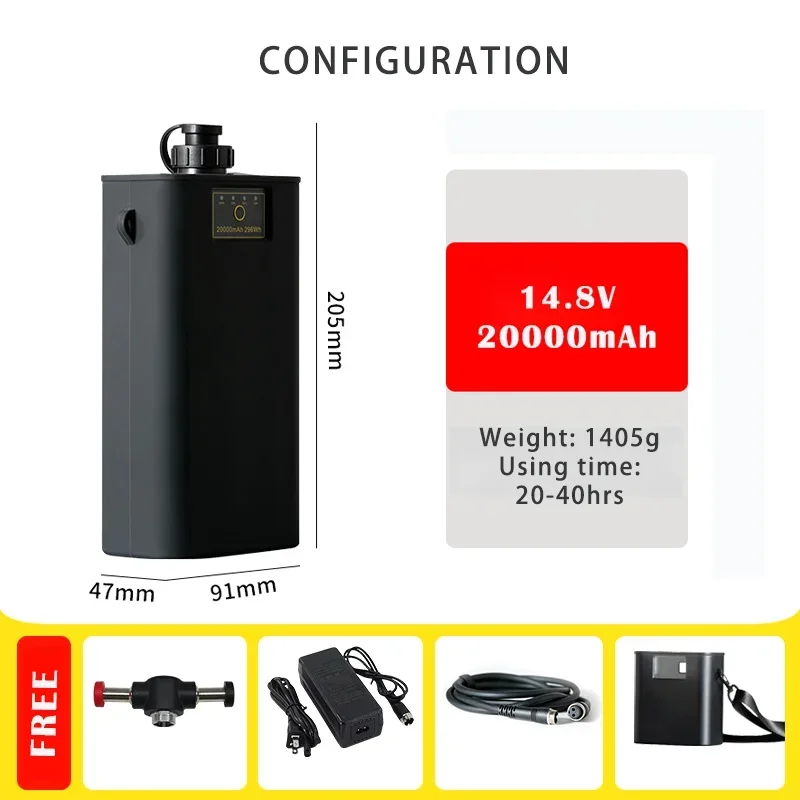 20000mAh 14.8V แบตเตอรี่ความจุสูงสำหรับรอกตกปลาไฟฟ้ายาวนาน 20-40 ชั่วโมงเวลาทำงานใหม่อุปกรณ์ตกปลาอุปกรณ์เสริม
