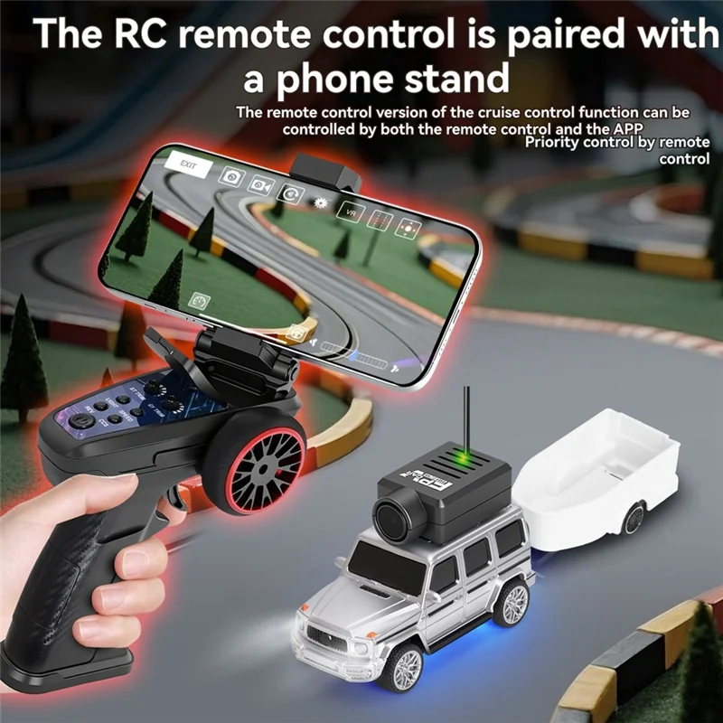 L52A-ミニレーシングカー 1/64スケール RCカー 6406-C FPV VTXキット 2.4G 720P HDカメラ アプリ制御 写真+動画+VR内蔵ジャイロ