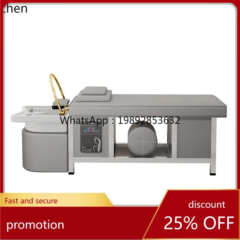 YFY Shampoo bed water circulation fumigation head treatment bed beauty salon special flush ceramic basin
