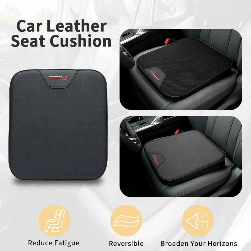 Car Seat Cushion Leather Booster Mat Seat Protector Cover Accessories For Ford Mustang Edge Mondeo ST Fusion Explorer Focus Fies