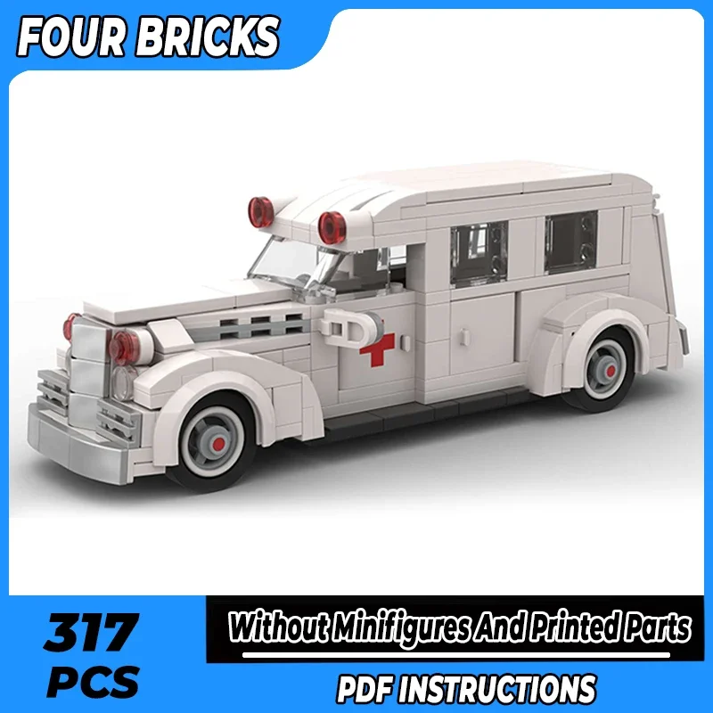 

Moc Building Bricks Vintage Car Model Henney Packard Ambulance Technology Modular Blocks Gifts Toys For Children DIY Assembly