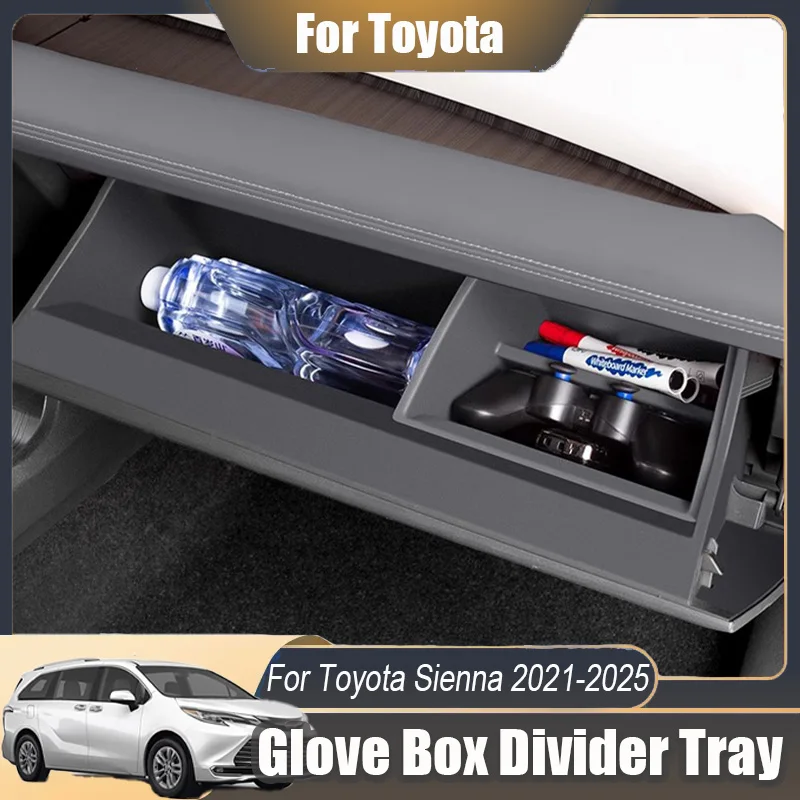 

For Toyota Sienna 2021 2022 2023 2024 2025 LHD Car Center Console Glove Compartment Storage Box Storage Organizer Accessories