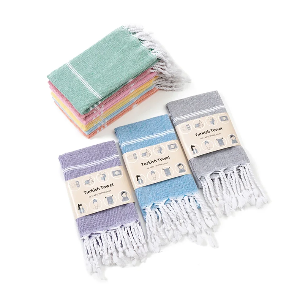 

2-Pack 40x100CM Turkish Cotton for home Towel Soft Sauna Spa Bath Towel Hand and Face Towel Set Can used for kitchen sport gym