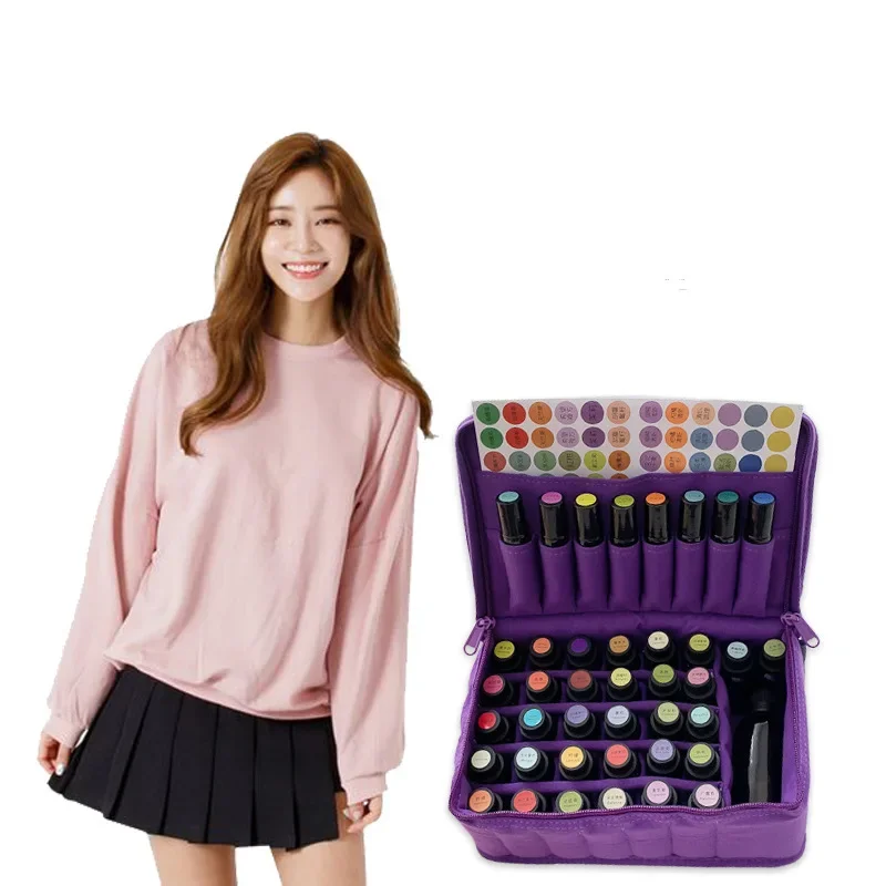 2026 New Women Large Capacity Makeup Bag Girl Cosmetic Case Cotton Female Make Up Box Essential Oil Storage Bag 39 Lattice