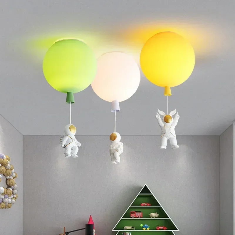 

Children's room bedroom ceiling light cartoon astronaut ceiling light colorful balloon LED light decoration lighting fixture