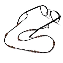 2024New Wooden Beaded Glasses Choice Chain for Women Fashion Lanyard Acrylic Mask Sunglassses Strap Cord Hanging Neck Hold
