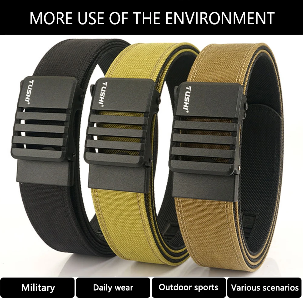 TUSHI Belt Army Outdoor Hunting Multi Function Tactical Belt Canvas 1100D gun Belt Training Quick Hanging Pistol Military Belt