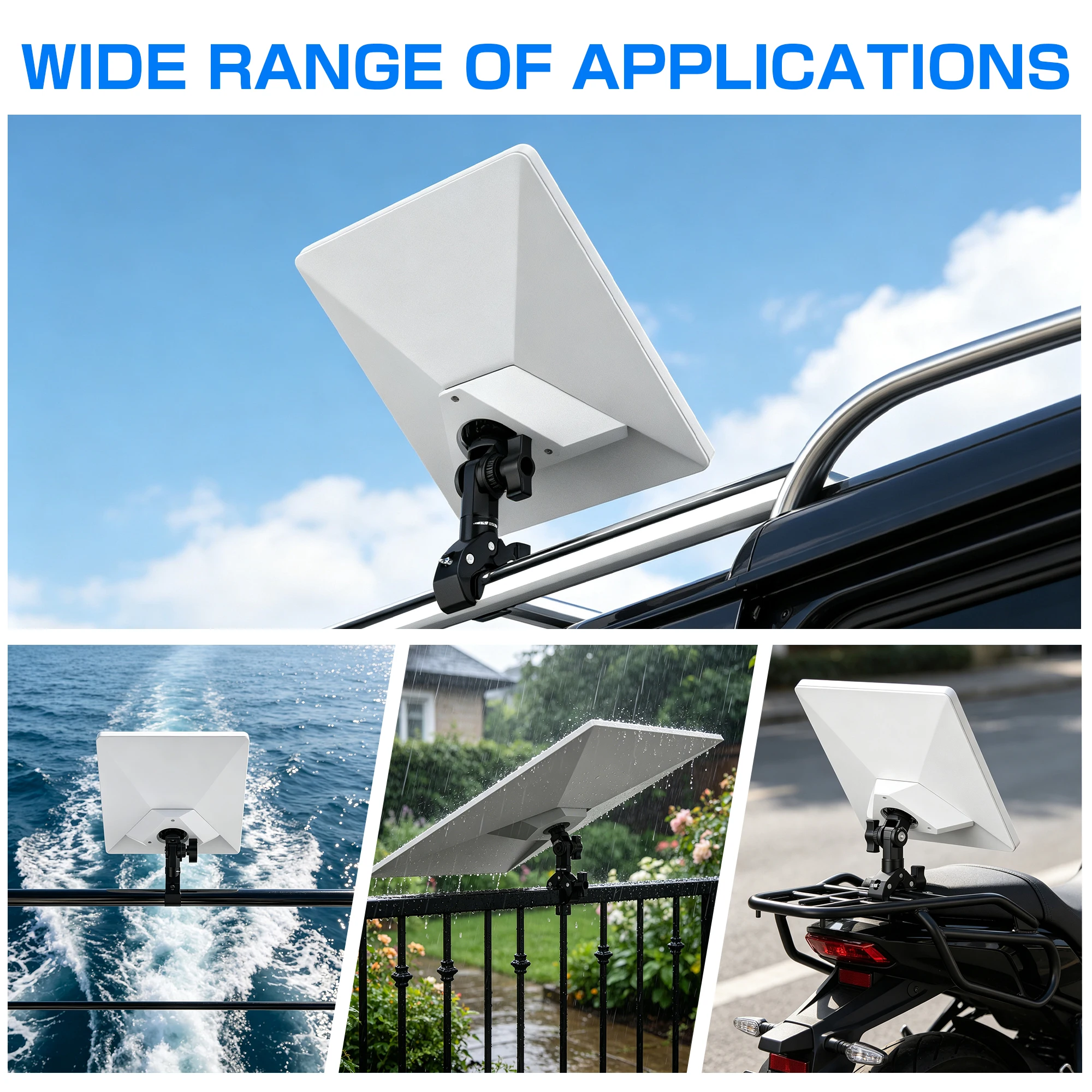Starlink Mini Clamp Mount Adjustable Universal Pole Clamp  with Pipe Adapter 20252026  RV, Yacht, Van, Camper, Boat