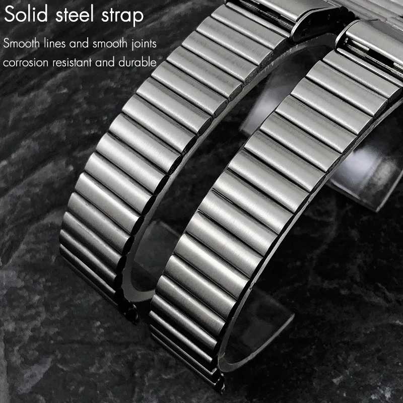 Stainless Steel Watchband 10mm 12mm 14mm 16mm 18mm 20mm for Tissot MIDO SEIKO Citizen Casio Silver Rose Gold Black Watch Strap