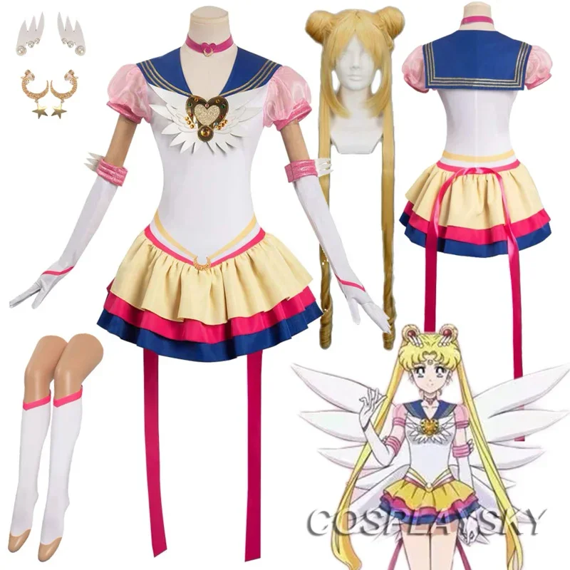 Cosmos Tsukino Usagi Cosplay Fantasy Wigs Anime Sailor Cosplay Moon Costume Disguise Adult Women Cosplay Roleplay Outfits