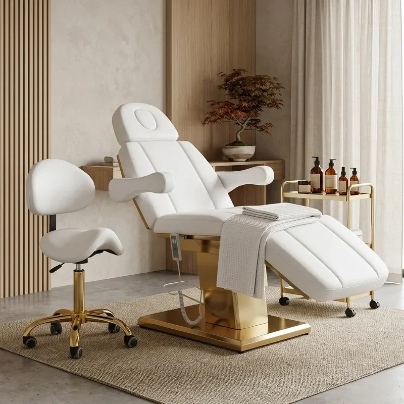 Manufacturer Foreign Trade Gold Base Electric Beauty Bed Beauty Salon Medical Beauty Injection Bed Folding Lifting Dental
