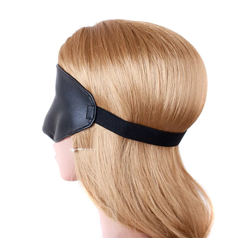 Bondage Leather Harness Eye Mask with Mystery Cover Nose Blindfold Goggles for Fetish Restrain Senses Adult Game Sex Toys