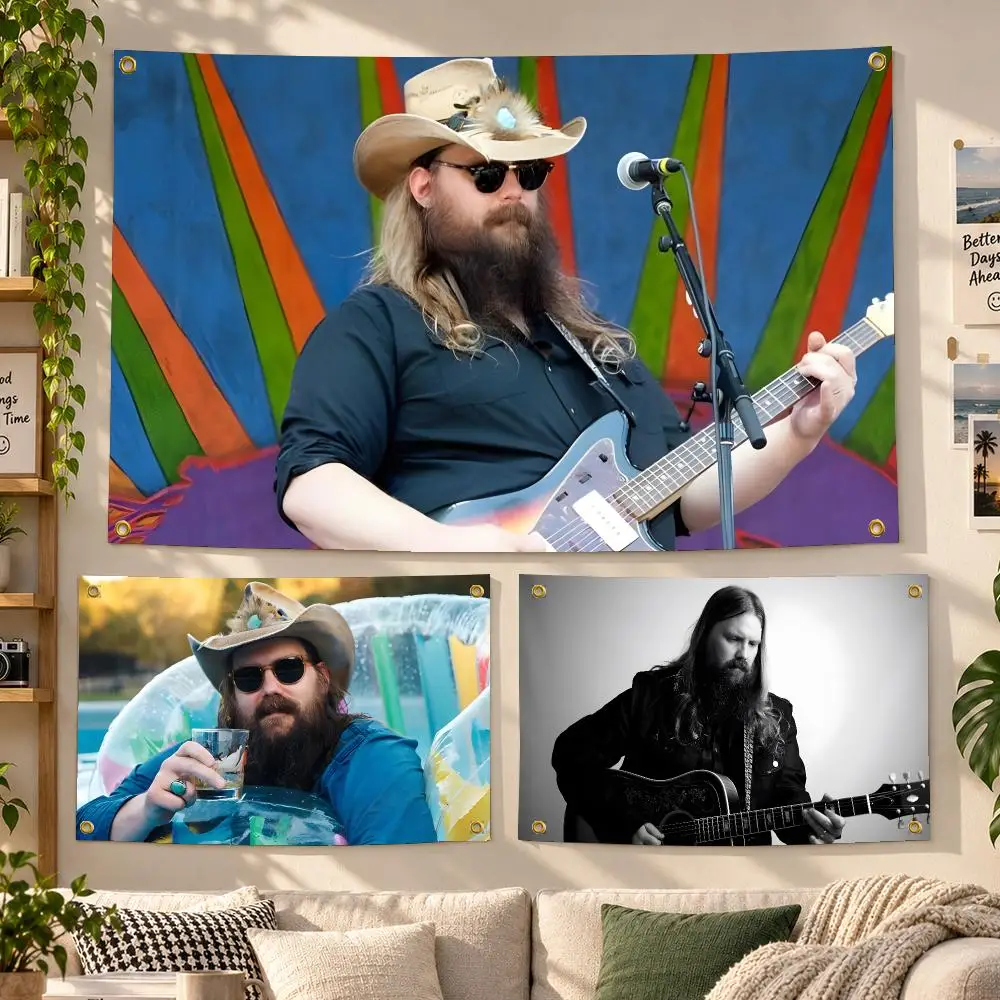 Singer Chris Stapleton Country Flags Personalized Banner Flag Room Dorm Camping Picnic Garage Bar Outdoor Wall Decor