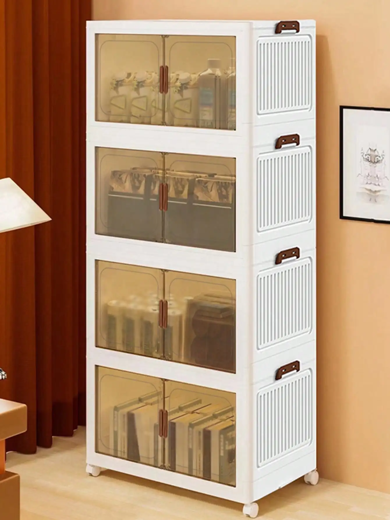 

Многоярусная подставка для декоративных элементов интерьера, вместительный шкаф для хранения, пластиковая складная полка для обуви, прозрачные складные коробки для обуви, штабелируемые.