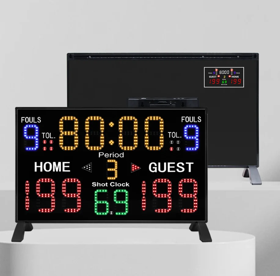 وصول جديد شاشة مزدوجة عرض التهديف LED حارس النتيجة الإلكترونية لوحة النتائج الرقمية لكرة السلة مع الوصول إلى التثبيت