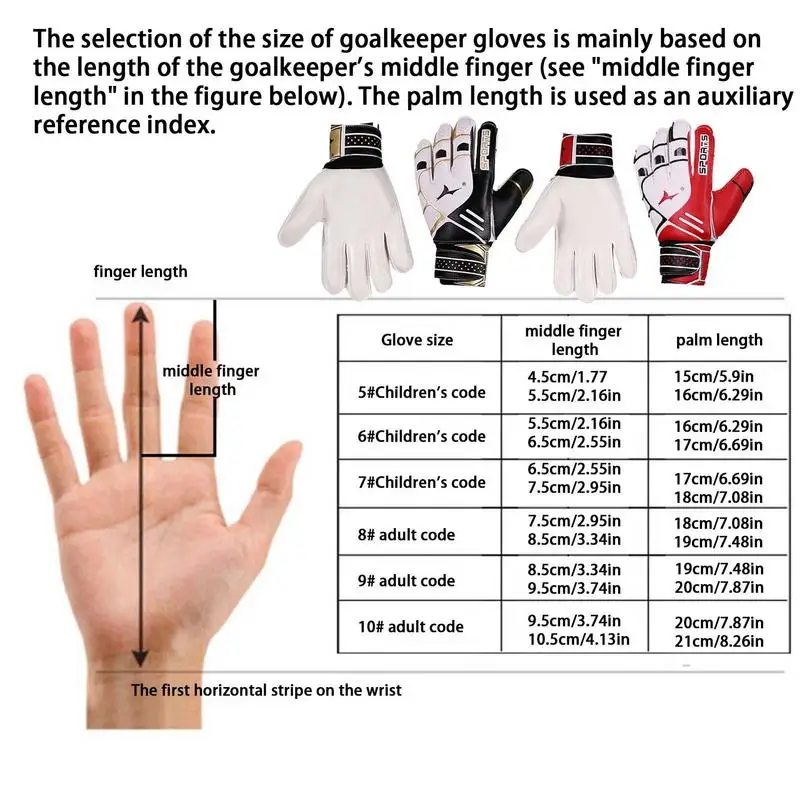 Goalkeeper Gloves Kids Adults Anti-Slip Goalie Gloves Latex Grip Professional Soccer Protection Football Men Women Match Gloves