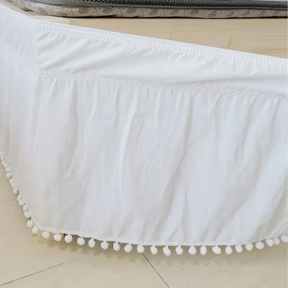 New Polyester Bed Skirt Elastic Bed Side Decorations Bed Ruffles Removable Soft Bed Side Skirt Home