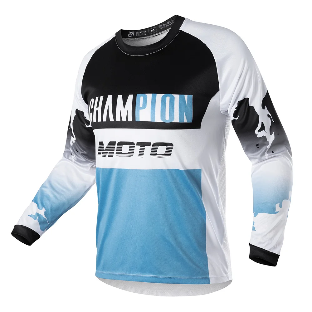Men's Summer Thin Long Sleeve Downhill Cycling Jersey MTB DH Sun Protection Breathable Quick Dry Team Custom Logo Racing Tops