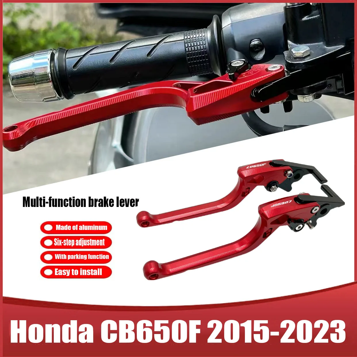 Honda CB650F Motorcycle Conversion Parts Modified Brake Lever Parking Lever Brake Horn Handle With Parking Function Labor-saving