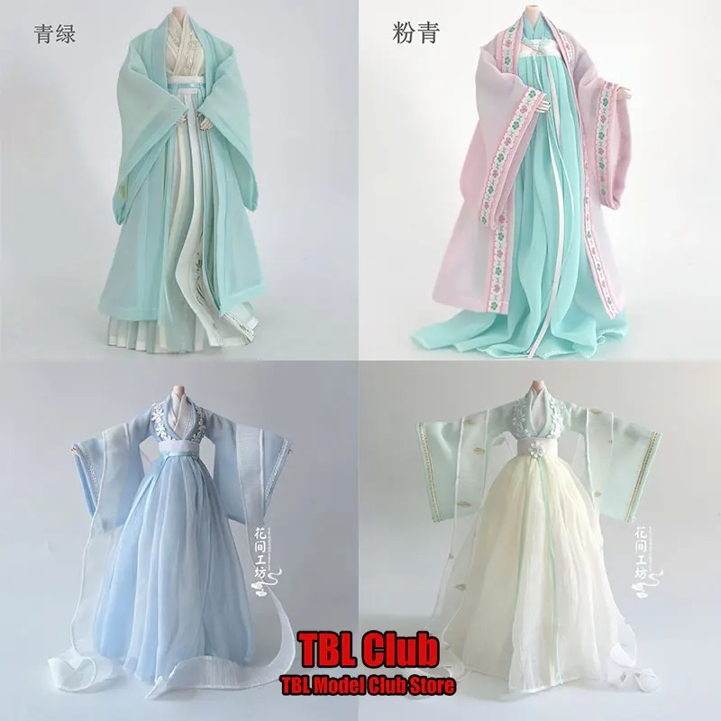 

1/6 Chinese Style Fairy Princess Robe Skirt Traditional Hanfu Model Accessories Clothes For 30cm Slender Action Figure Doll