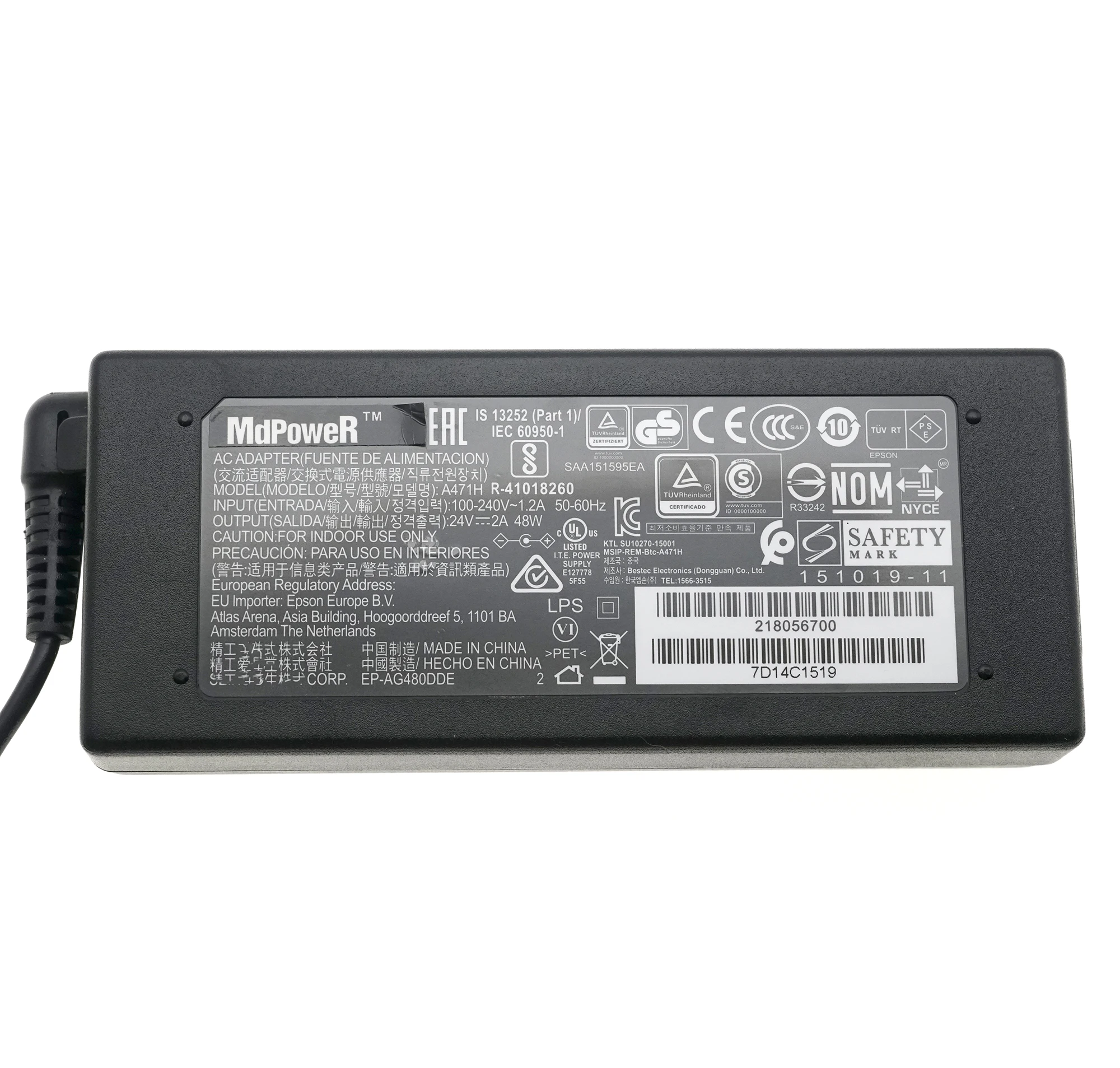 Original A471H 24V 2A 48W Scanner Printer Charger AC Adapter For Epson GT-2500 DS-520 530 570W DS-760 770 775 Power Supply