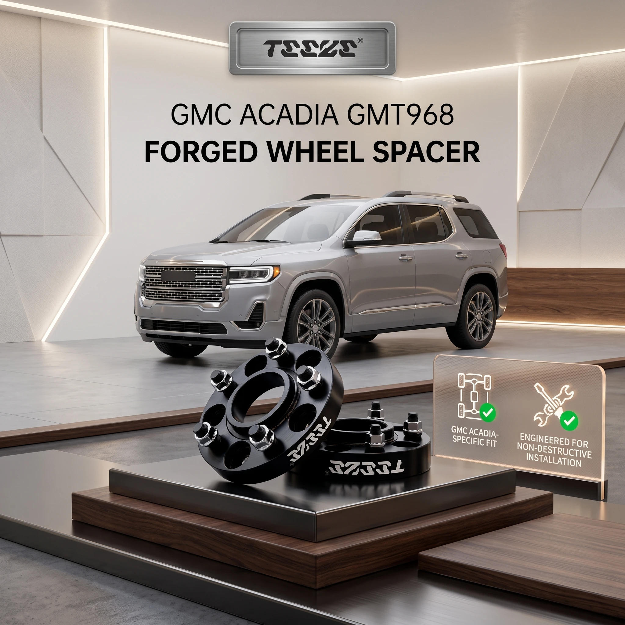 Teeze 2/4pcs 6x132 CB74.5mm M14x1.5 Hub Centric Black Forged wheel spacer For 2006-2016 GMC Acadia GMT968 Flange Plate Customize