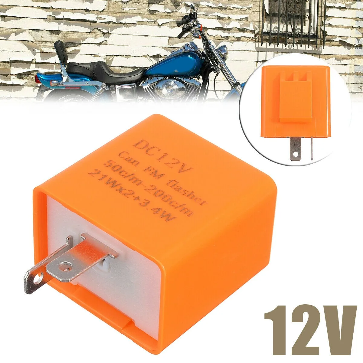 2 Pin LED Flasher Relay 12V Adjustable Freque-0==-=-=0=0=0=-=-=-=-==r Indicator Relays For Motorcycle Motorbike Accessories