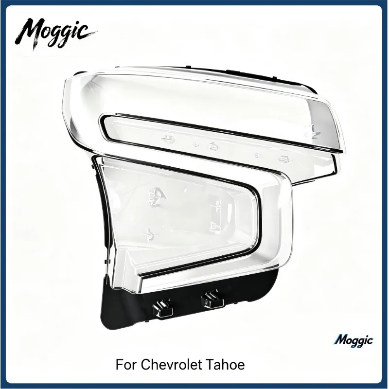 Moggic Headlight Lens Cover For Chevrolet Tahoe 2021 2022 2023 Clear Transparent Headlamp Outer PC Shell Replacement