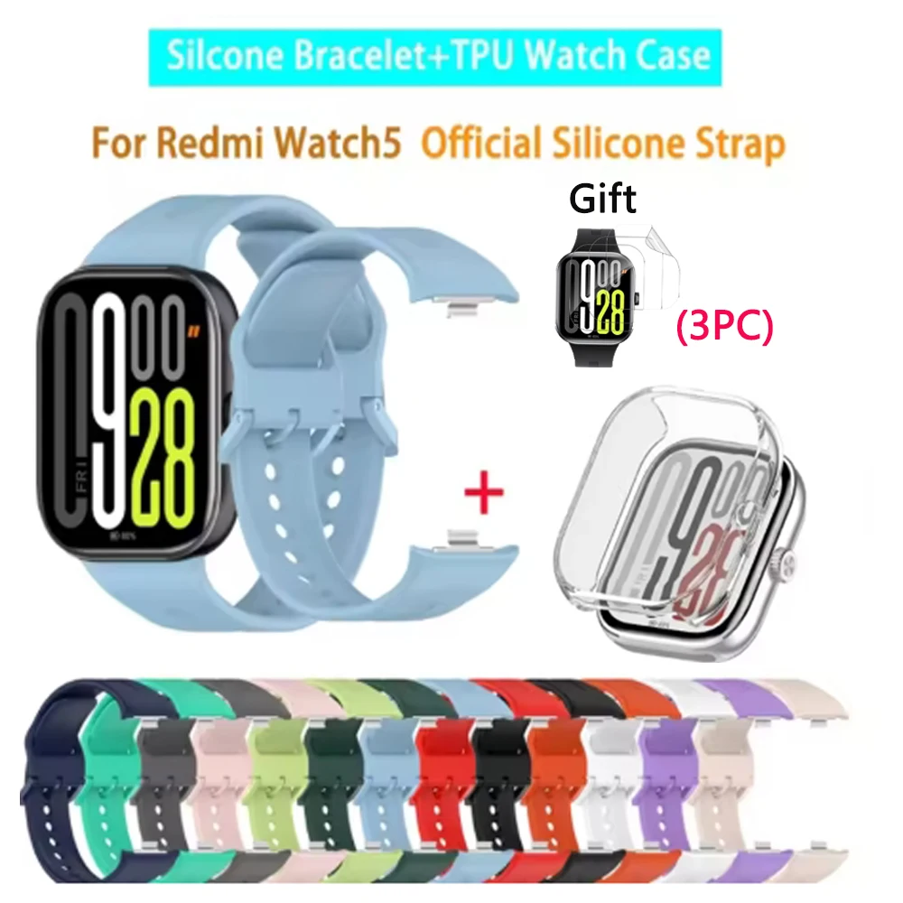 

Silicone Strap+Case For Redmi Watch 5 Watch Band Correa Accessories For Redmi Watch 5 Bracelet Sport Wristband Replacement