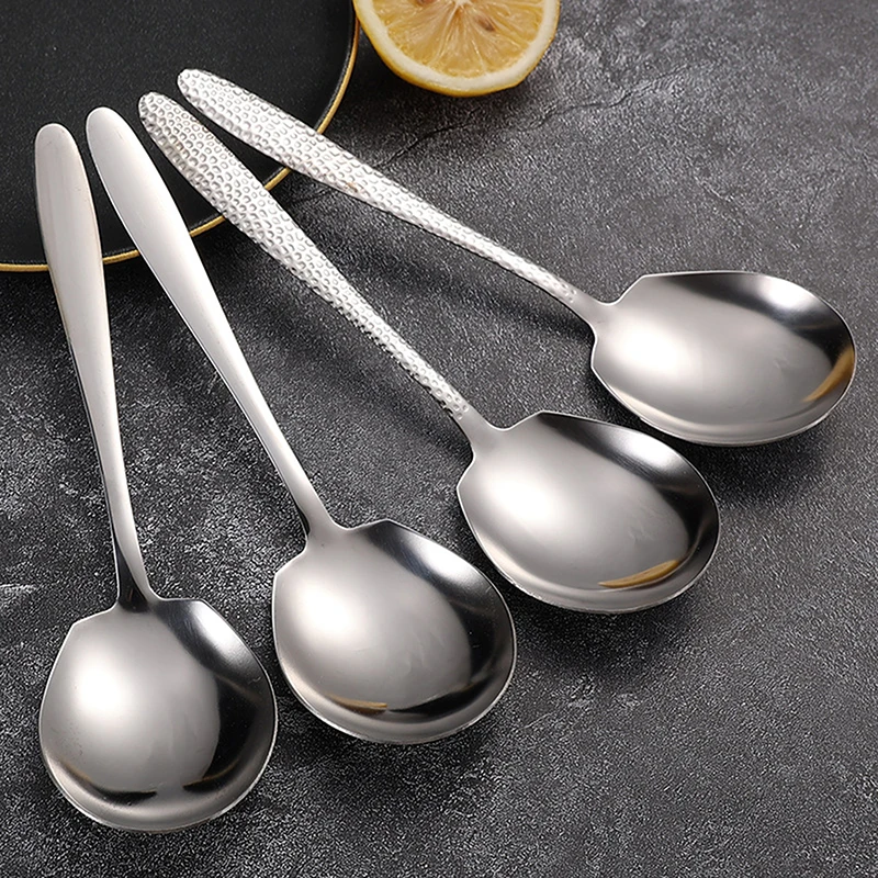 Cuchara de acero inoxidable, cucharas de sopa con mango largo, cuchara para servir para olla caliente, utensilios de cocina, vajilla de cocina para restaurante