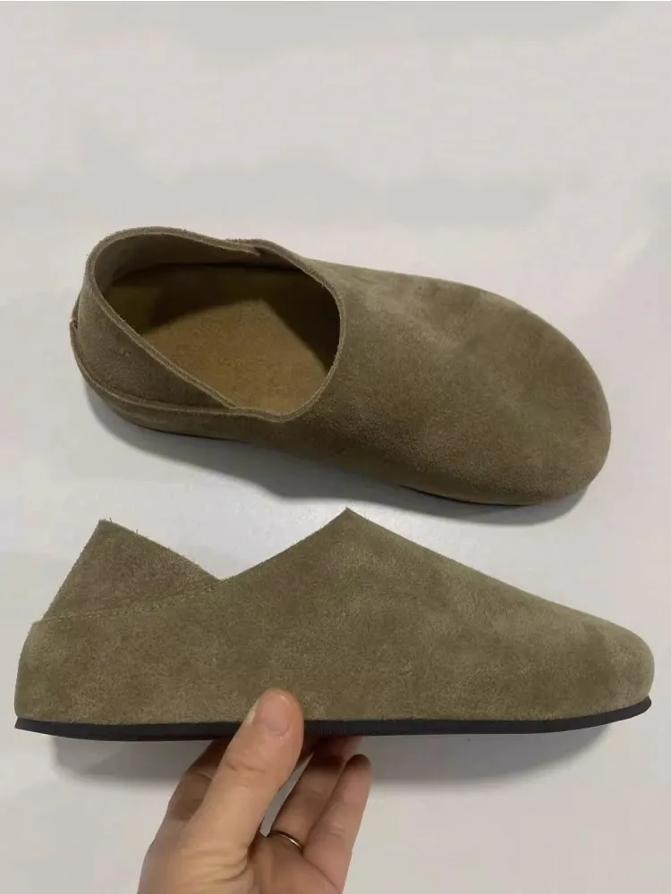 رجل عادية مريحة الانزلاق على المتسكعون الربيع الصيف البقرة الحقيقية المدبوغ أحذية من الجلد خمر جولة تو أحذية منصة سميكة 38-45