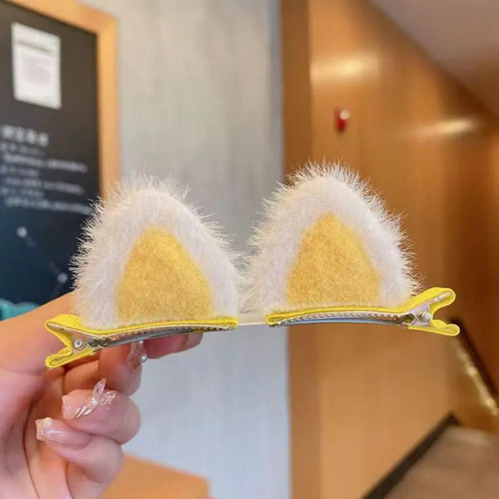 مجموعة مشابك شعر على شكل أذن قطة قطيفة رائعة من القطيفة على شكل أذن القطط، دبابيس شعر بتصميم لطيف للفتيات، إكسسوارات شعر أنيقة للأطفال