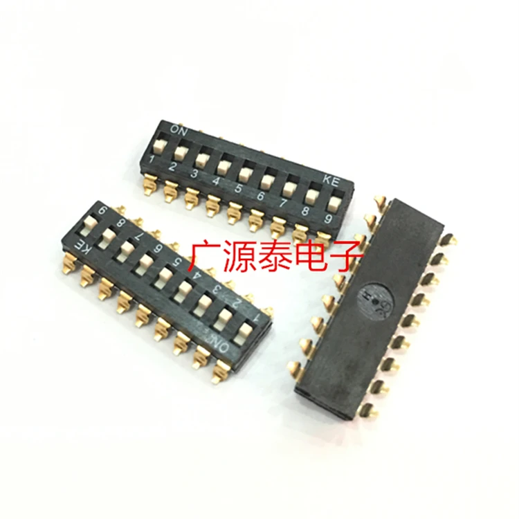 10PCS Taiwan KE 9-bit dial switch DSIC09LSGET patch black 2.54 dial switch 9P switch