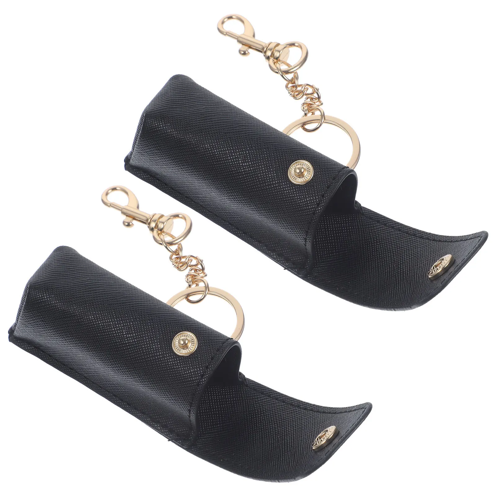 Porta portachiavi per rossetto da 2 pezzi Robusto clip per balsamo per labbra Custodia per organizer per donna Porta rossetto per donna nera