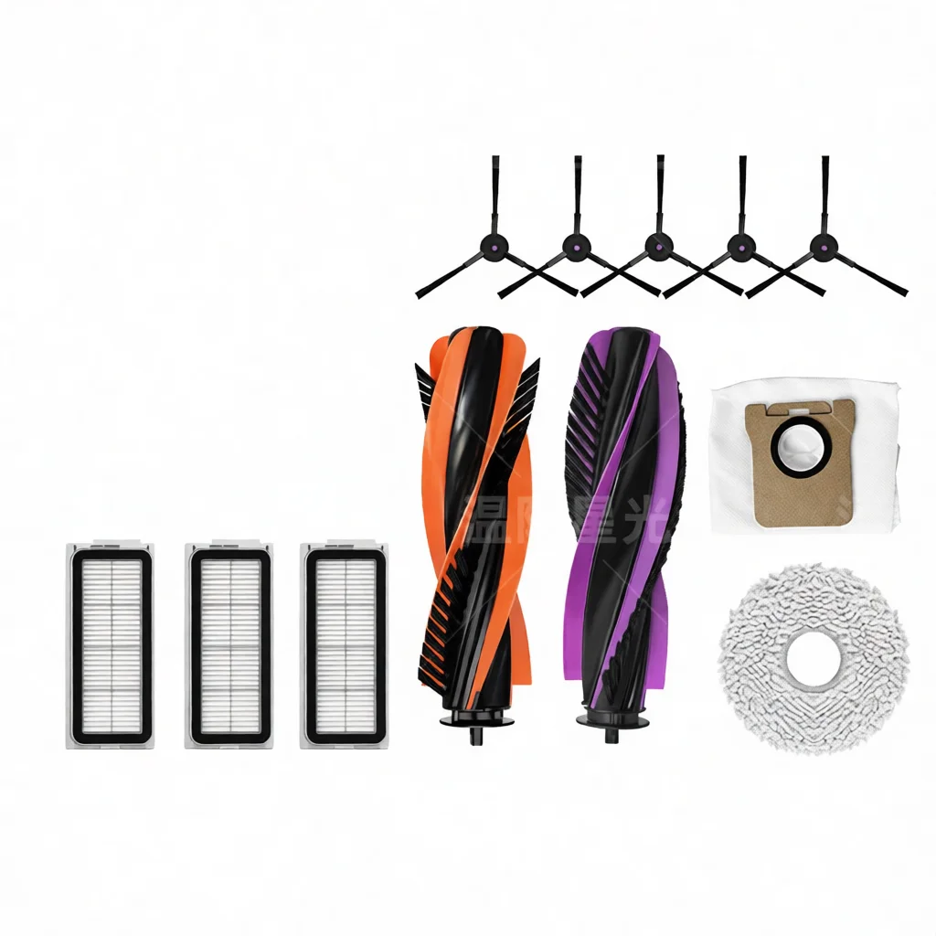 Robot Vacuum Replacement Kit For Midea V12pro Jonr P20 Pro Main Brush Filter Mop Cloth Dust Bag Spare Components Set