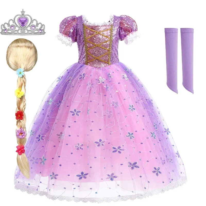

Cosplay Costume Raiponce for Little Girl, Deluxe Halloween Dress, Christmas Clothing, Ages 3, 4, 5, 6, 7, 8, 9, 10