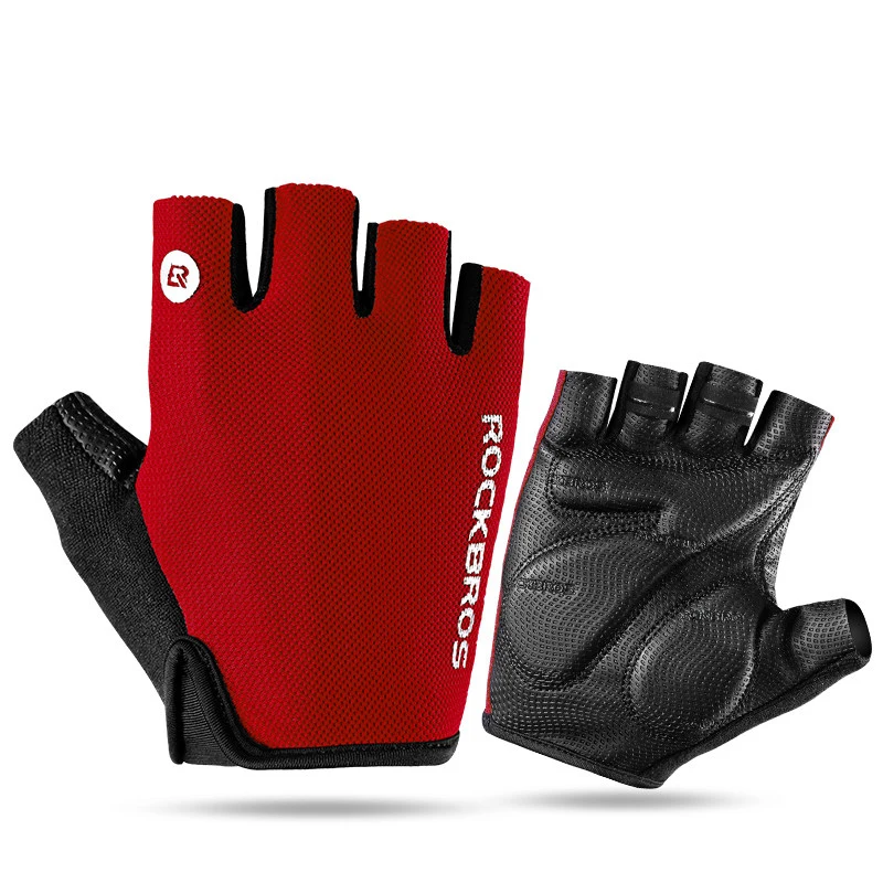 ROCKBROS Fietshandschoenen Half Vinger Zomer Ademend Antislip SBR Pad Schokbestendig MTB Wegfietshandschoenen Fietsbroek Handschoenen