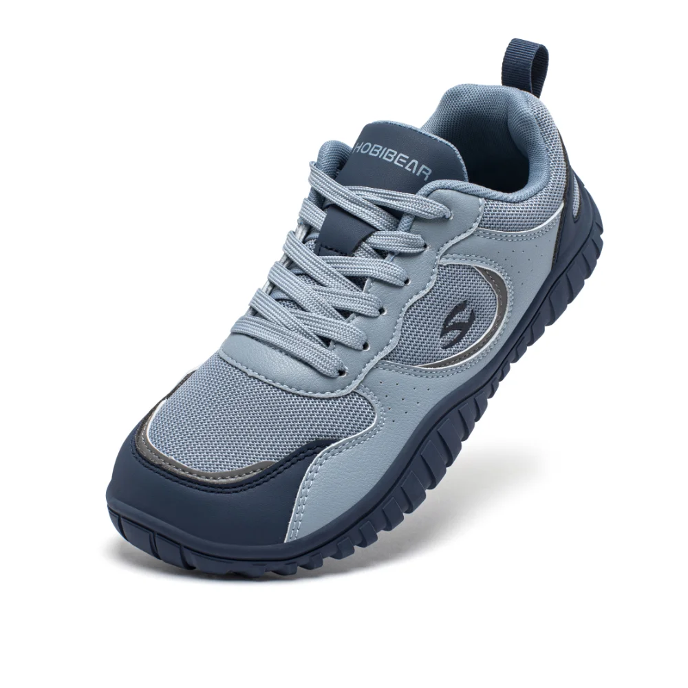 أحذية HOBIBEAR بمقدمة واسعة للمشي لمسافات طويلة للجنسين أحذية رياضية خارجية غير قابلة للانزلاق من الجلد الصناعي برباط للمشي #5