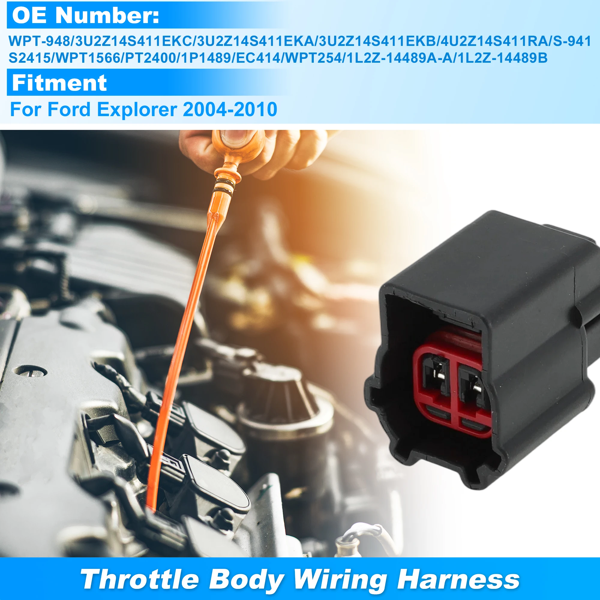 UXCELL Throttle Body Connector Harness WPT-948 for Ford Explorer 04-10