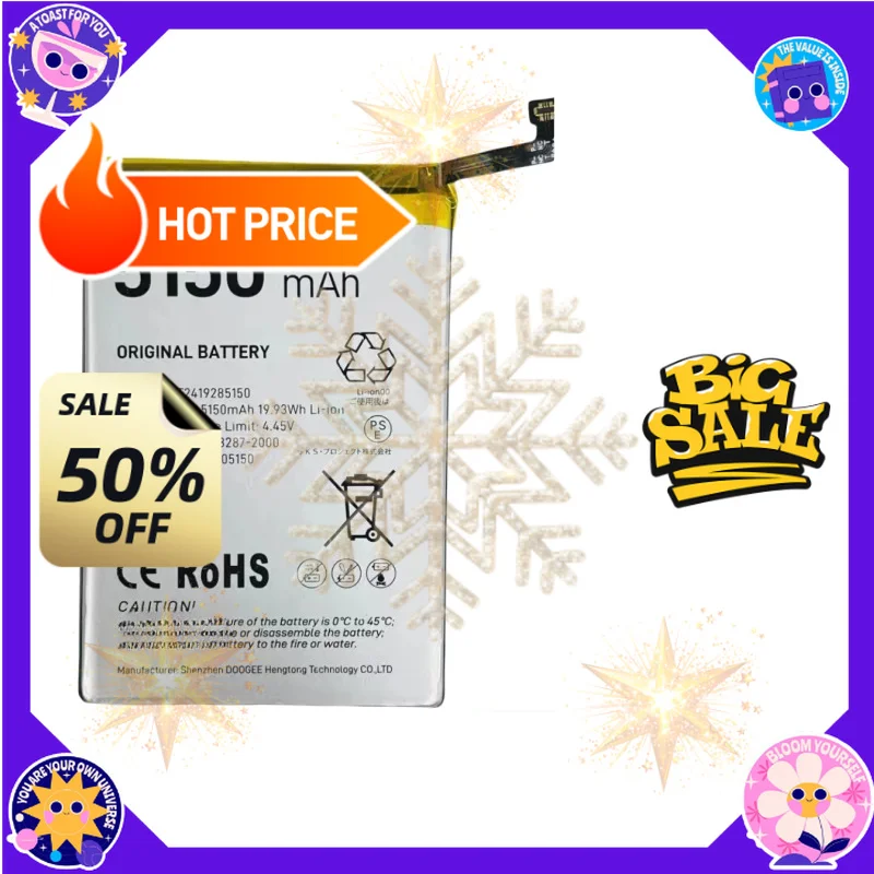 SWZY 3.87V 5150mAh Battery BAT2419285150 Suitable for Doug DOOGEE Blade 10 N55 N55 Pro
